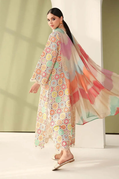 3 Piece Unstitched Digital Printed Lawn Suit with Fine Printed Lawn Dupatta