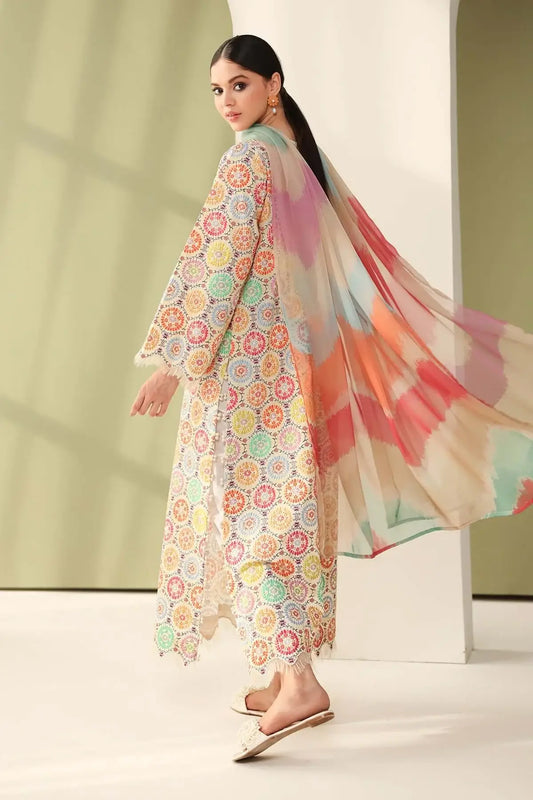 3 Piece Unstitched Digital Printed Lawn Suit with Fine Printed Lawn Dupatta