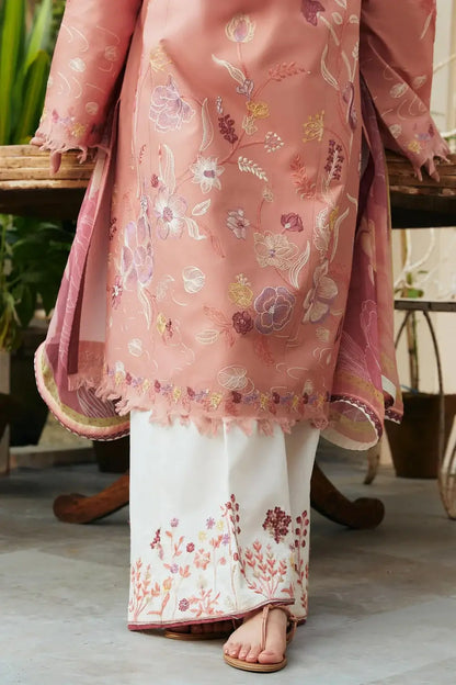 3 Piece Unstitched Heavy Embroidered Lawn Suit with Printed Lawn Dupatta