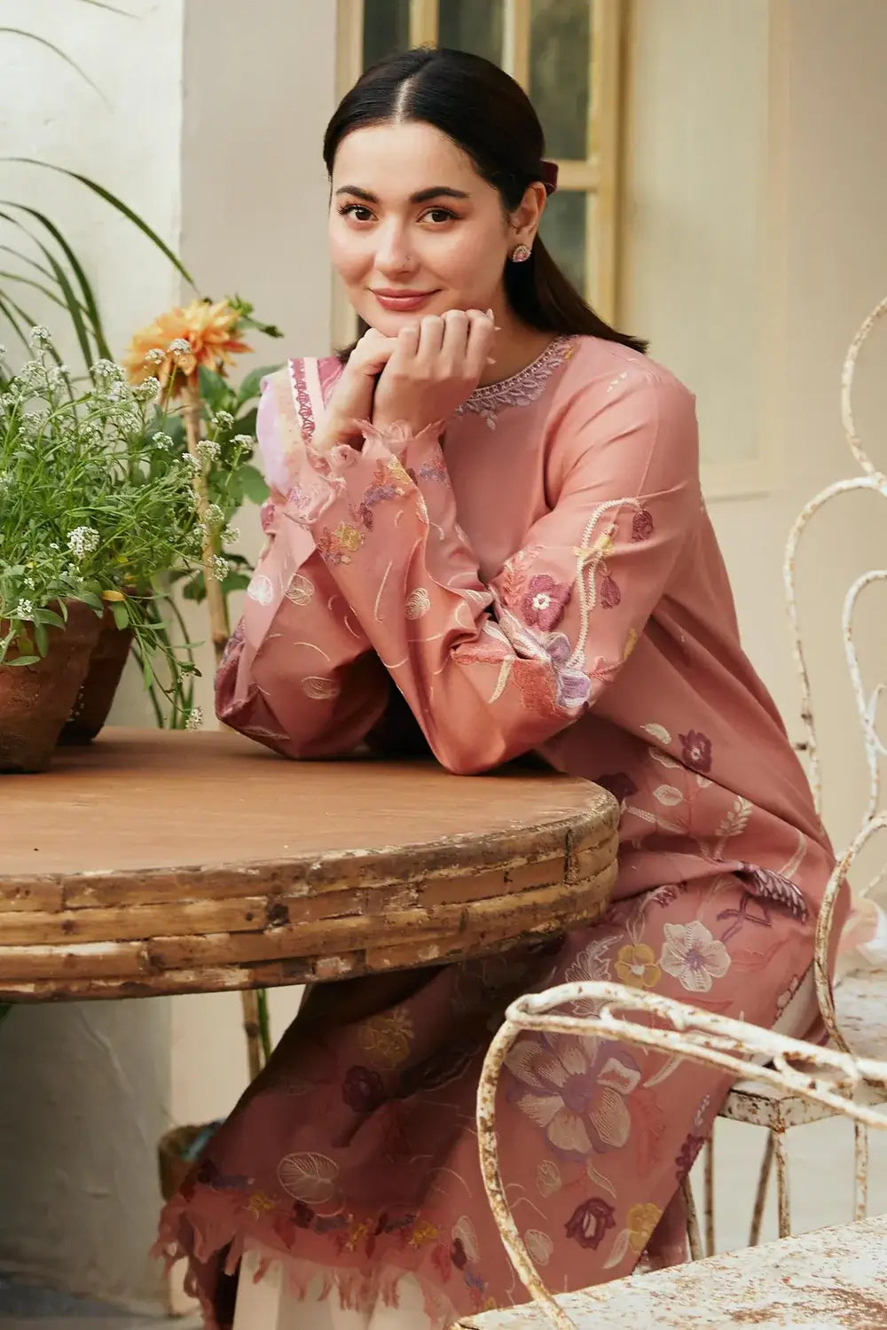 3 Piece Unstitched Heavy Embroidered Lawn Suit with Printed Lawn Dupatta