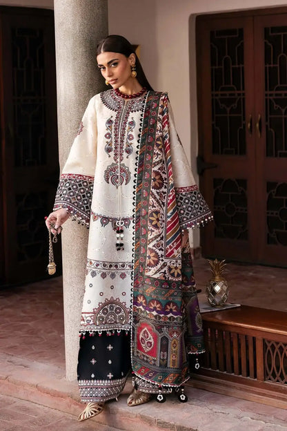 3 Piece Unstitched Heavy Embroidered Lawn Suit with Fine Printed Poly Lawn Dupatta