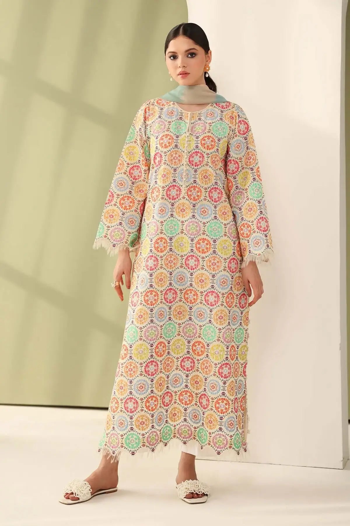 3 Piece Unstitched Digital Printed Lawn Suit with Fine Printed Lawn Dupatta