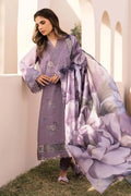 3 Piece Unstitched Embroidered Lawn Suit with Printed Lawn Dupatta