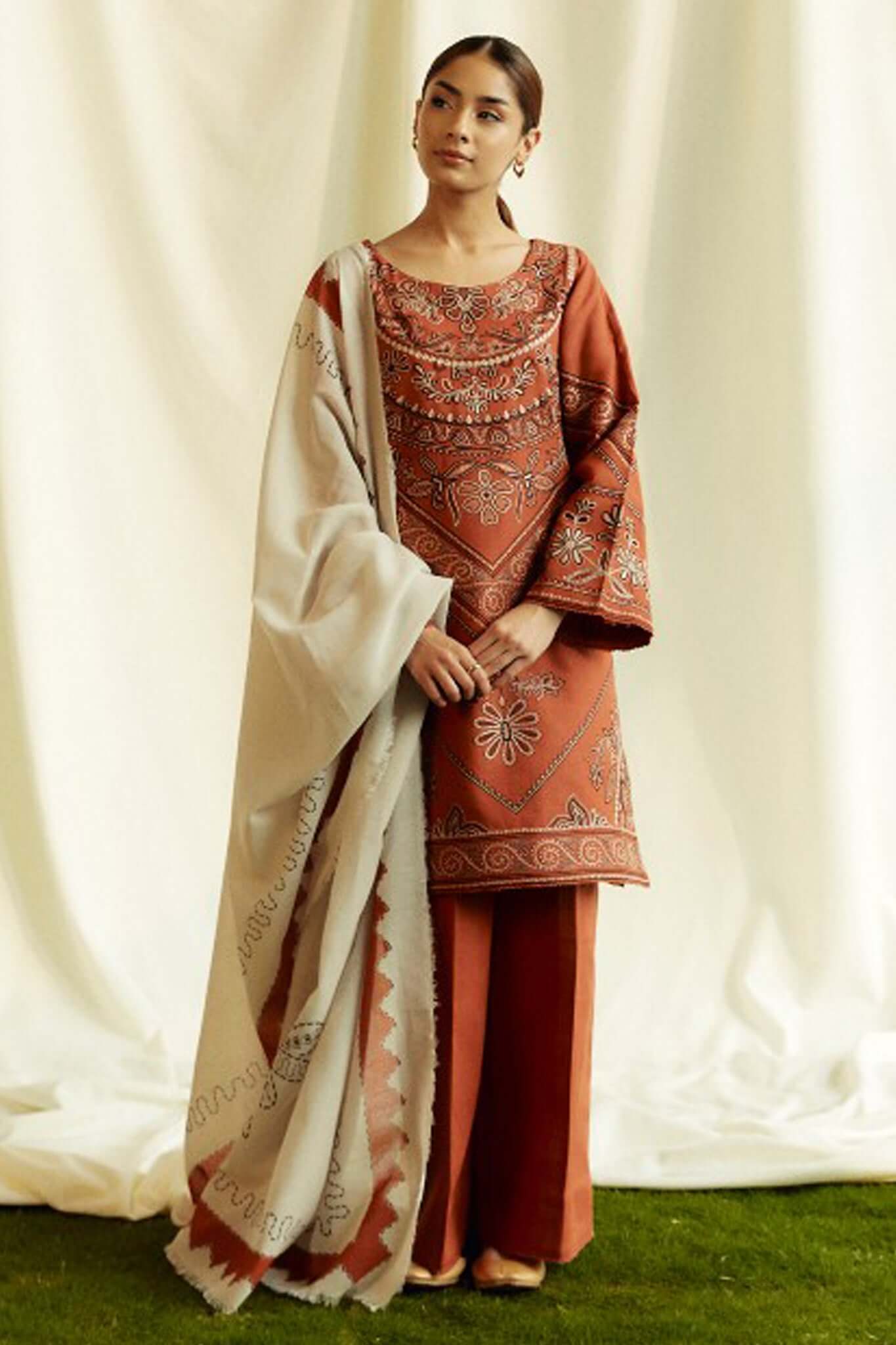 turbolight winter dress designs 2025 new-arrivals dhanak collection khaddar velvet online end year sale dhanak dress design