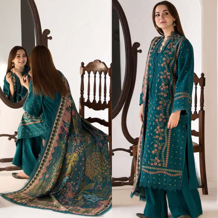 turbolight winter dress designs 2025 new-arrivals dhanak collection khaddar velvet online end year sale dhanak dress design
