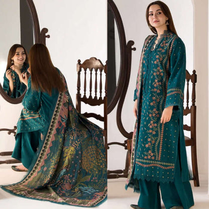 turbolight winter dress designs 2025 new-arrivals dhanak collection khaddar velvet online end year sale dhanak dress design